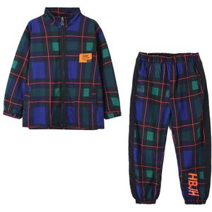 Kids Jongens Meisjes 2 Pak Sets Plaid Jas Broek Streetwear Casual Hip Hop Tiener Kinderen Dance Jas Trainingspakken Kostuums