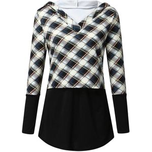 Moederschap Herfst/Winter Borstvoeding Trui Tops Moederschap Hoodies Plaid Lange Mouwen Casual Zwangere Vrouwen Voeden Sweatshirts