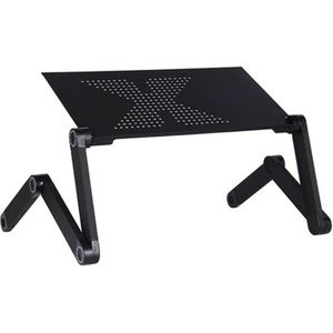 Verstelbare Aluminium Laptop Bureau Ergonomische Draagbare TV Bed Lapdesk Lade PC Tafel Stand Notebook Tafel Desk Stand met Muismat