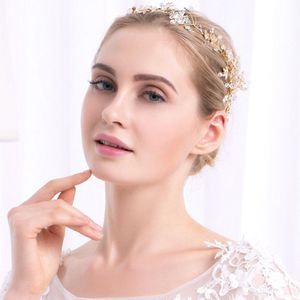 stijl luxe strass hand-made bridal haarband enamel clover bruids hoofdtooi