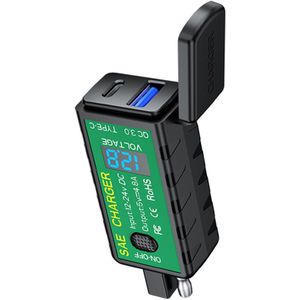 Motorfiets Voertuig Gemonteerde Charger 12V-24V Max 4.8A Waterdichte Usb Adapter Sae Naar Usb Dual Quick lading Op/Off Met Gps
