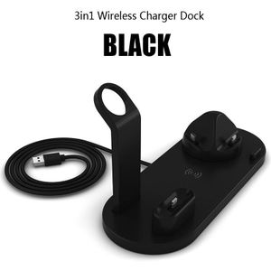 Qi Wireless Charger Stand Dock Voor Apple Horloge 5 4 3 2 1 Iphone 11 Xs Xr 8 Plus Airpods pro 10W Draadloze Snelle Laadstation