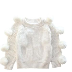 LILIGIRL Peuter Baby Gebreide Trui Jassen voor Meisjes Katoen Warm Tops Kleding Kids Herfst Kasjmier Wol Bal Trui Jas