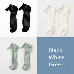 Finetoo Vrouwen Leuke Sok 3 Paren/set Zomer Transparante Sokken Vrouwen Hollow Korte Sokken Dunne Casual Sokjes Vrouwelijke Comfort Sox