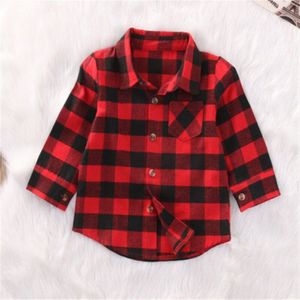 Mode Baby Kids Jongens Meisjes Shirts Lange Mouw Rode Plaids Controles Shirt Tops Trendy Kids Blouse Kleding 1-7Y