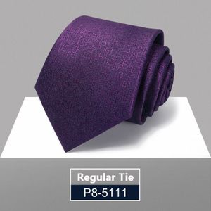 Mode Causale Tie Voor Mannen Dark Purple 8Cm Breed Business Stropdas Mannelijke Jurk Pak Das met Geschenkdoos