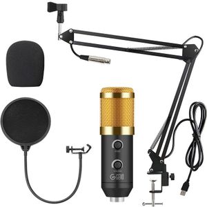 Usb Microfoon 192Khz/24BIT Condensator Microfoon Kit Podcast Microfoons Computer Studio Mic Met Professionele Geluid Chipset