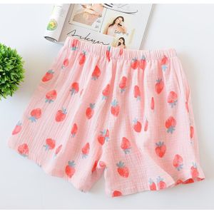 Volledige Katoen Pyjama Shorts Vrouwen Slaap Bodems Aardbei Print Zomer Thuis Pyjama Broek Lounge Ademend Comfortabele