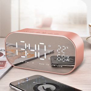 Rose Gold S2 Bluetooth Draadloze Mini Alarm Spiegel Kleine Stereo Computer Subwoofer Auto Nachtkastje Luidsprekers
