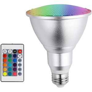 Led Gloeilamp E27 10W PAR30 Rgb Dimbare Spotlight 16 Kleur Veranderende Met Ir Afstandsbediening Voor Home (10W PAR30 Rgb)