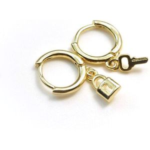 Roxi Creatieve Lock Key Asymmetrie Oorringen Voor Vrouwen Mannen Bruiloft Sieraden Kraakbeen Oorbellen 925 Sterling Zilveren Pendientes