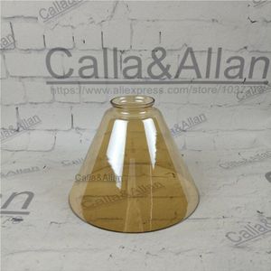 Amber/clear glas shade D180mmX135mm DIY verlichting lampenkap kegel glas hanglamp schaduw uw eigen licht glas shade