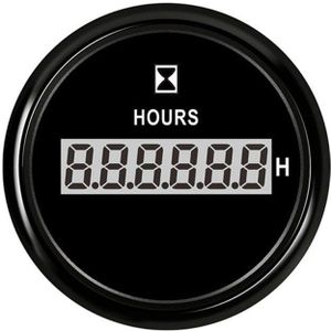 52Mm Digitale Urenteller Met Lcd Urenteller Klok Gauge Tijd Meters Met Rode Achtergrondverlichting Voor Auto Boot Auto