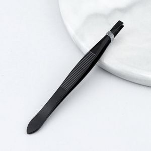1Pc Wenkbrauw Haar Pincet Rvs Facial Hair Remover Puller Professionele Wenkbrauw Ontharing Tweezer Platte Tip Gereedschap