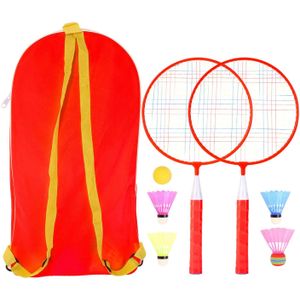 1 Paar Kinderen Badminton Racket Set Wtih 4 Shuttle Nylon Legering Oefening Badminton Racket Set Voor Kinderen Sport Game cock