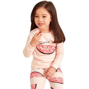 Meisjes Watermeloen Afdrukken Kinderen Pyjama Ronde Hals Lange Mouwen Casual Set Kids Broek Nachtkleding Nachtkleding Outfit