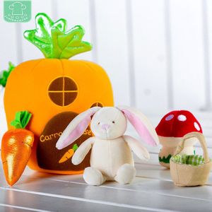 Kawaii Pasen Bunny Baby Speelgoed Wortel Huis Playset 7 In Babypop