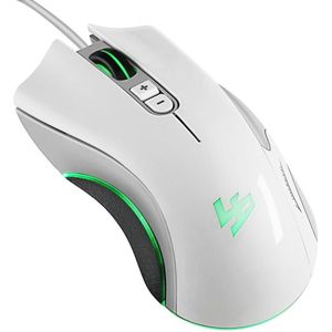 5D 4000 DPI 5V 100mA 4 Knoppen LED USB Wired Optische Gaming Muis Wit Oranje