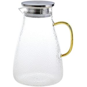 1.5L/2L Transparant Glas Water Kruik Hittebestendige Karaf Sap Thee Pot Ketel Pitcher Met Roestvrij Stalen Deksel