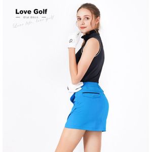 Golf Vrouwen Pak Mouwloze Korte Mouwen T-shirt Blue Golf Korte Rok Twee-Stuk Rok