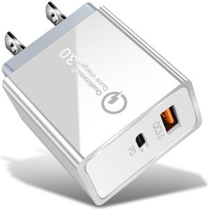 48W Usb Snel Opladen 3.0 Pd Type C Usb Charger Voor Samsung Iphone Huawei Tablet Qc 3.0 Snel Muur charger Us Eu Uk Plug Adapter