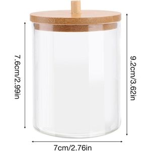Acryl Transparante Organisator Bamboe Deksel Wattenstaafje Opbergdoos Wattenschijfje Opbergdoos Badkamer/Reizen Cosmetische Box