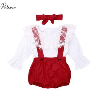 Kerst Zus Bijpassende Kid Baby Meisje Ruches Jurk Top Fly Mouw T-shirt Bib Broek Outfit Meisje Kleding Set