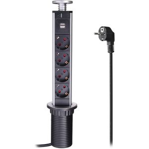 Eu Plug 3/4/5/6 Stopcontact 16A Pull Up 2 Usb-poort Opladen Keuken Tafel Desktop Sockets intrekbare Werkbladen Werkblad