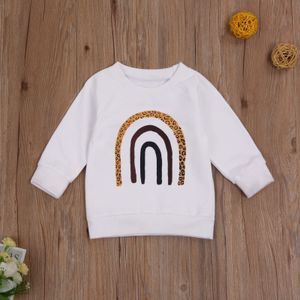 Wenazao Baby Meisjes Jongens Kids Casual Lange Mouwen Tops Wit O Kraag Regenboog Gedrukt Patroon Trui Sweatshirts 0 Tot 6 jaar