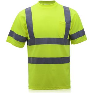 Veiligheid reflecterende T-shirt Hoge zichtbaarheid ademend hygroscopisch en zweet vrijgeven voor bouw mijnbouw veiligheid shirt