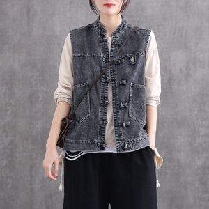 Oosterse Stijl Kleding Enthic Mouwloos Shirt Online Chinese Winkel Vintage Overhemd Vrouwelijke Etnische Dames Chinese Tops 10007