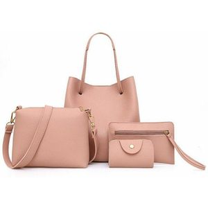 4PCS Vrouwen Dames Handtas Sets Lederen Schoudertas Totes Messenger Bag Purse Dames Tas Meisjes Purse Bag crossbody Tassen