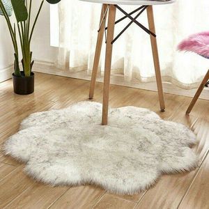 Pruimenbloesem Vormige Zachte Pluizige Slaapkamer Faux Fur Nep Wol Schapenvacht Tapijten Warm Harige Eetkamer Thuis Tapijt Anti-slip Floor Mat