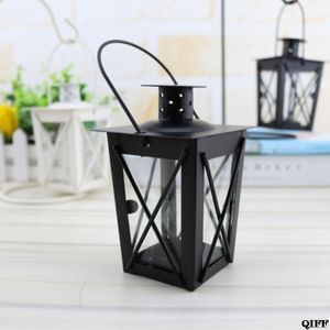 Zwart/Wit Romantische Romantische Kandelaar Retro Opknoping Lantaarn Lamp Decor Voor Diner Thuis Jun13