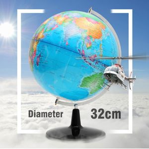 32 cm Grote Grote Roterende Globe World Map van Aarde Geografie School Educatief Tool Home Office Ornament