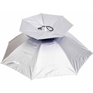 Zilver Waterdicht Anti-Uv Paraplu Hoed Strand Hoofd Tent Zon Onderdak Draagbare 80Cm Zonnescherm Outdoor Camping Vissen Wandelen