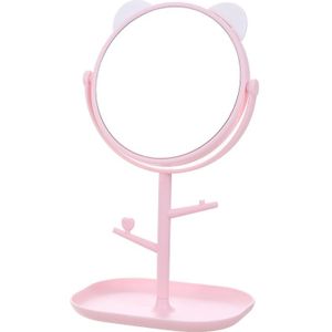 Desktop Make-up Spiegel Roterende Prinses Decoratieve Draagbare vanity ronde spiegel sieraden rack Thuis Tafel Decoratie Cartoon Kat
