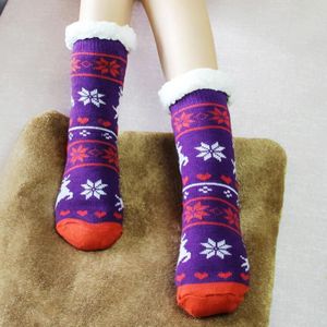 Winter Warm Sokken Extra Warm Thermische Fleece Indoor Sokken Stretchy Voor Winter Dikke Pluche Thuis Anti Slip Sok Kerst