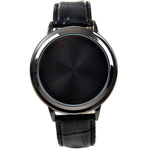 Mode Lederen Band Touchscreen LED Horloges Voor Vrouwen/Mannen Blauw Licht Display Tijd 88 TT @ 88