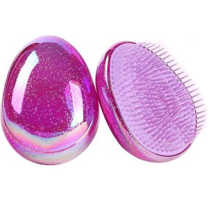 1Pc 5 Kleur Tangle Hair Brush Ei Ronde Vorm Zachte Haarborstel Detangling Hair Brush Hair Styling Kappers Kam Styling gereedschap