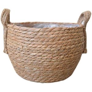 -Tuin Bloempot Natuurlijke Zeegras Mand Geweven Plant Pot Handgemaakte Buik Mand Rotan Stro Mand