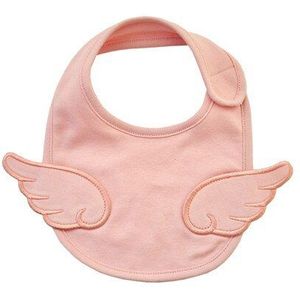 Katoen Pasgeboren Baby Slabbetjes Angel Wing Wit Slabbetje voor Grils Borduren Baby Bib Waterdicht Speeksel Kiel Infant Burp Doeken