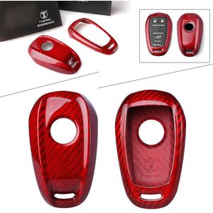Real Carbon Fiber Auto Afstandsbediening Sleutel Shell Beschermhoes Voor Alfa Romeo Giulia Stelvio Rood