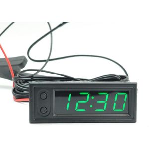 Diy Multifunctionele Hoge Precisie Klok Binnen En Buiten Auto Temperatuur Batterij Voltage Monitor Panel Meter Dc 12V