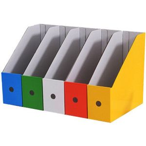 Inklapbare Bestand Houder Krant Box 5 Kleur Per Groep Desk Top Organizer Gegolfd Tijdschrift Boekensteun Ffice Briefpapier (10Pcs)