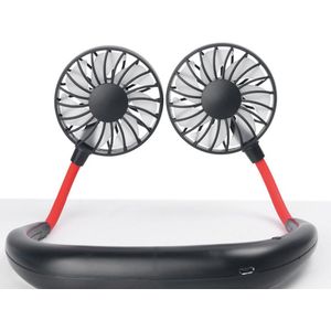 USB Dubbele Hoofd Opknoping Hals Rustige Draagbare Handheld Elektrische Ventilator Airconditioner Cooler Cooling Fan Zomer Bureau Tafel Thuisgebruik