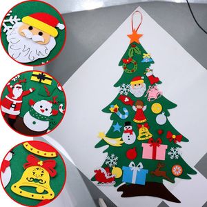 1 pc DIY Vilt Kerstboom Jaar Kinderen Speelgoed Kunstmatige Boom Deur Muur Opknoping Ornamenten Xmas Decoratie Deur