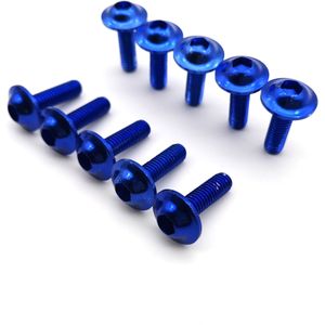 10 Pcs Motorfiets Bouten Schroef M5 X 25 Mm Aluminium Versiering Bouten Blauw Geanodiseerd 25 Mm Bouten Rode Schroeven M5 cap Hoofd