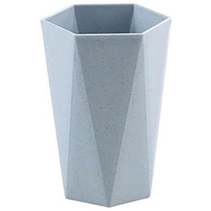 Thuis Badkamer Tarwe Stro Mondwater Cup, Eenvoudige Rhombic Toothbruse Tandpasta Cup voor Paar, Enkel Menselijk, Kinderen, blauw/Licht