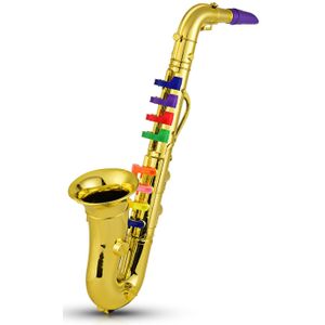 Saxofoon Kids Musical Wind Instrumenten Abs Gouden Saxofoon Met 8 Gekleurde Toetsen